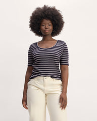 womens-vintage-rib-scoop-top-navy-bone | primary