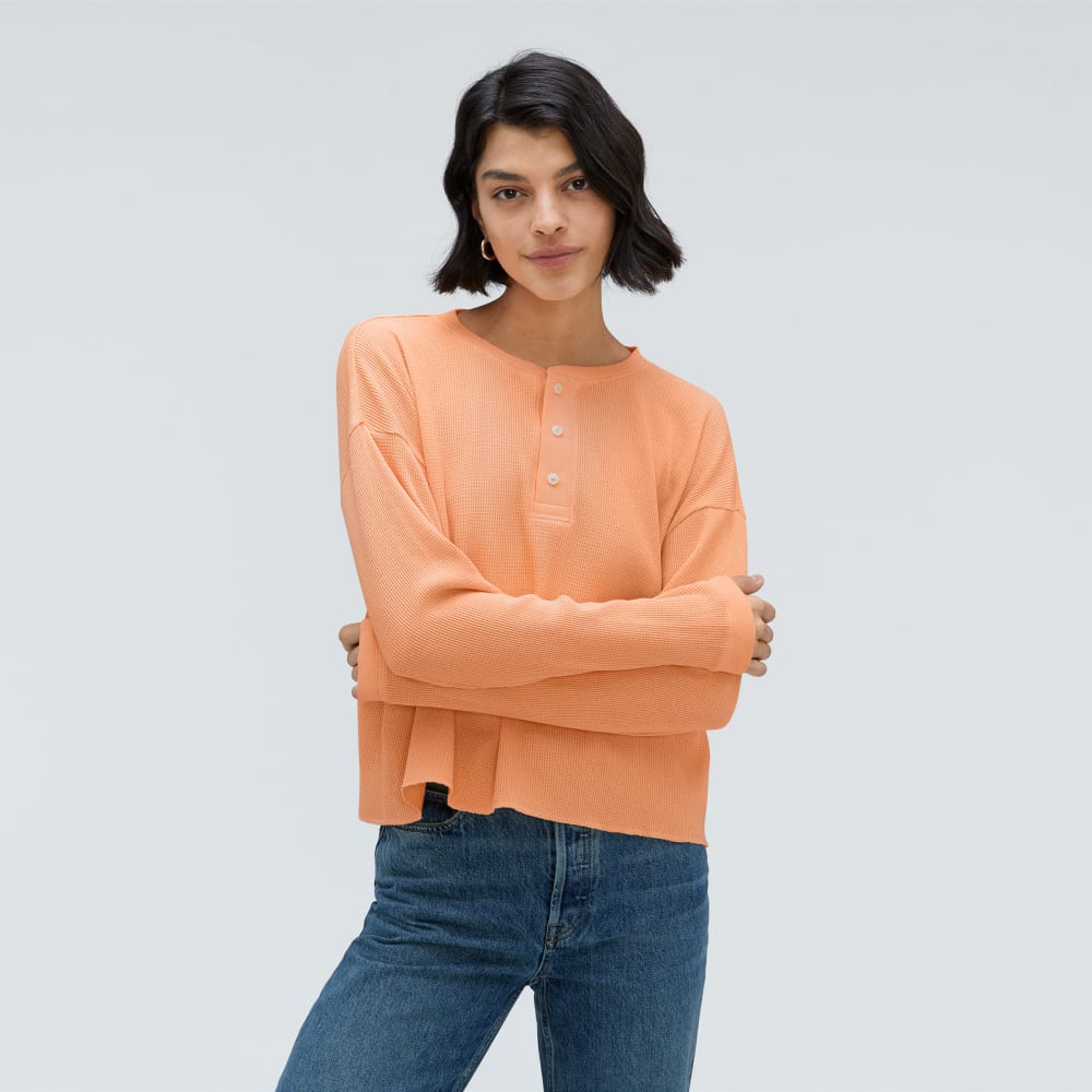 womens-organic-ctn-waffle-henley-orange-chiffon