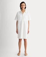 womens-oxford-short-sleeve-shirt-dress-white | primary