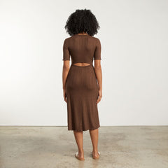 womens-open-back-rib-dress-espresso | alt