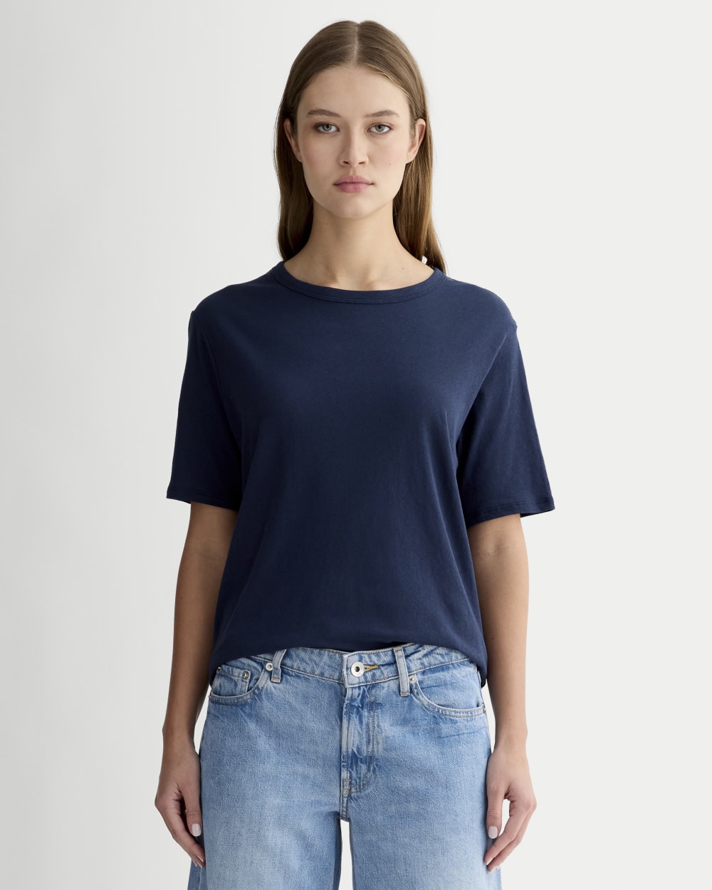 womens-air-oversized-crew-tee-navy | primary