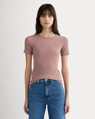 womens-luxe-supima-micro-rib-ss-crew-rose-dusk | primary