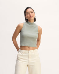 womens-stretch-rib-mockneck-tank-sage-green | primary