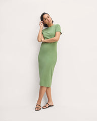 womens-supima-form-midi-dress-jade-green | primary