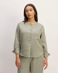 womens-linen-popover-shirt-sage-green | primary