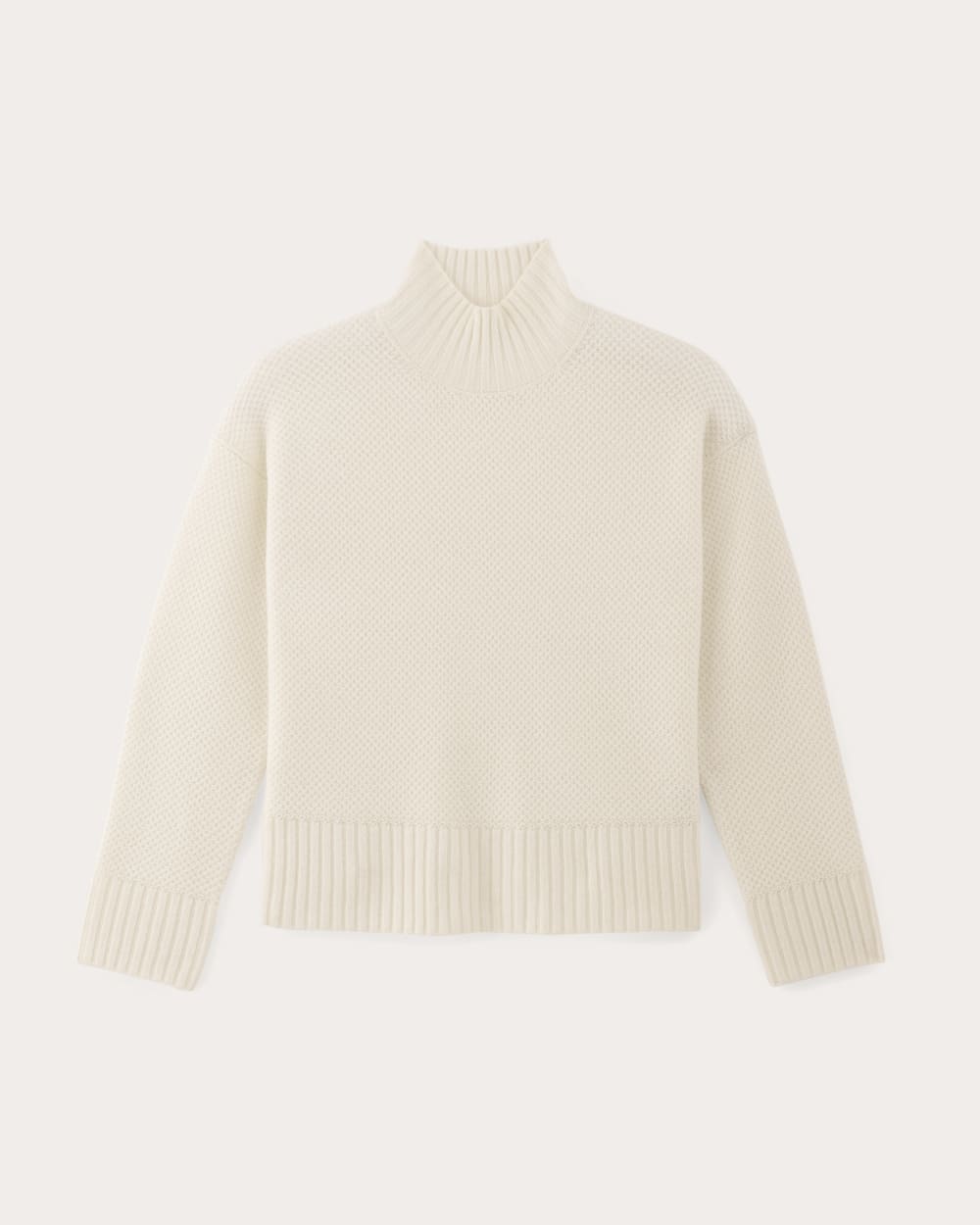 womens-wool-cashmere-honeycomb-funnel-sweater-bone | alt