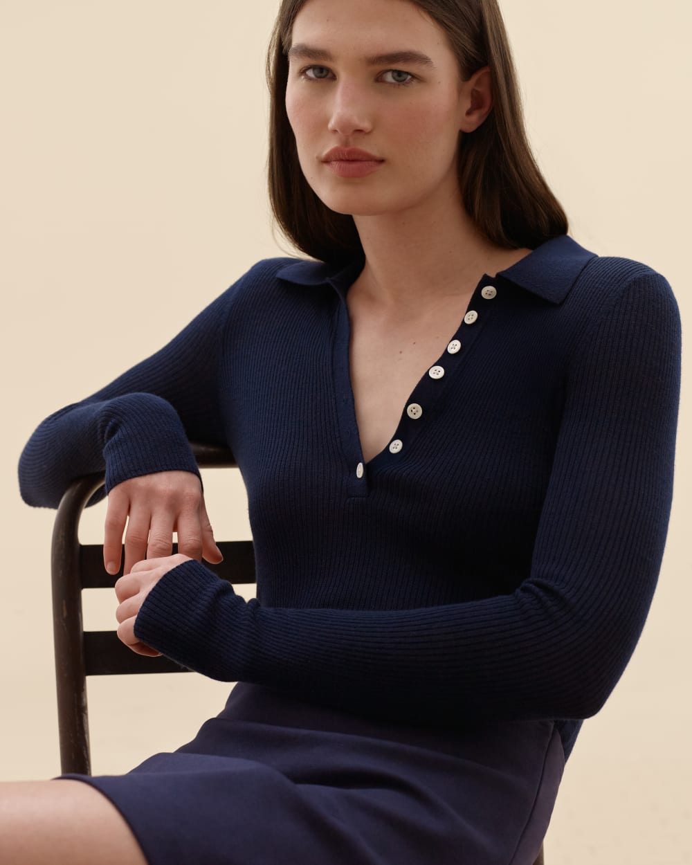womens-ultrasoft-merino-ribbed-polo-navy