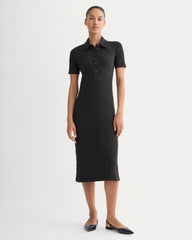 womens-cozy-rib-polo-dress-black | primary