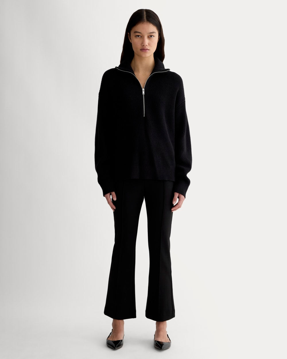 womens-cotton-half-zip-sweater-black