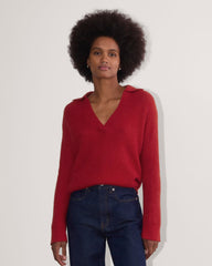 womens-oversized-polo-sweater-alpaca-berry-red | primary