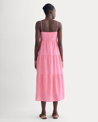 womens-gauze-tiered-dress-deep-pink