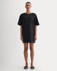 womens-eyelet-mini-shift-dress-black | primary