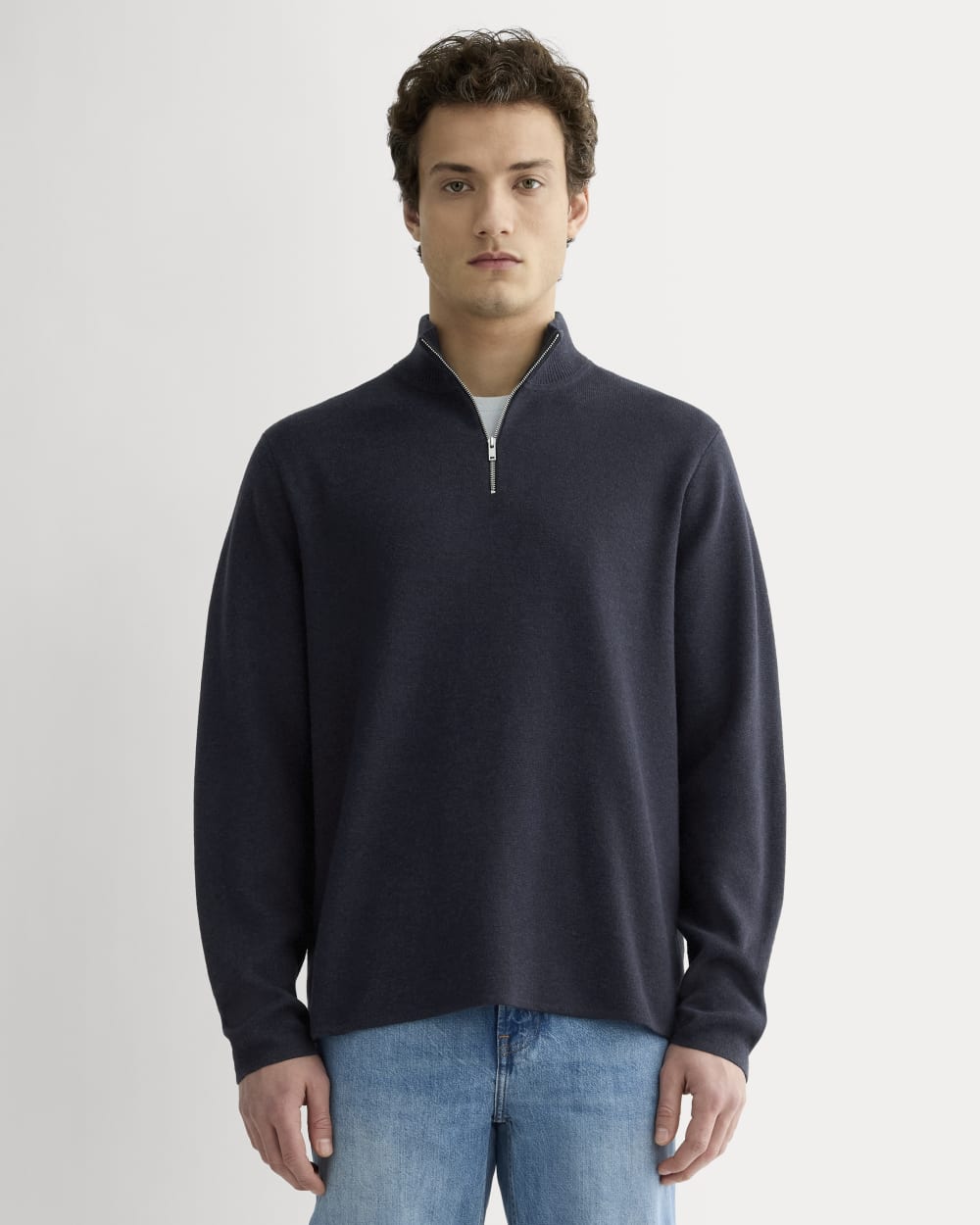 mens-no-sweat-quarter-zip-heathered-midnight | primary