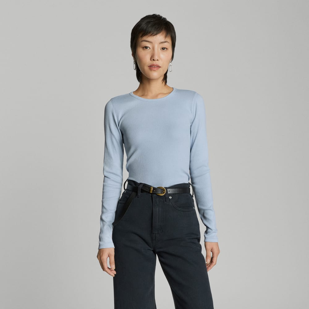 womens-supima-rib-long-sleeve-crew-mist | primary