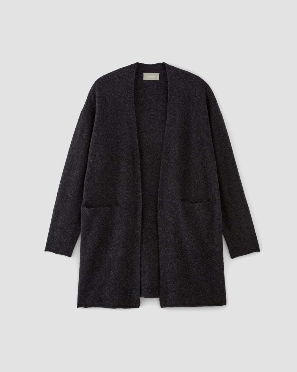 womens-cozy-stretch-long-cardigan-charcoal | alt