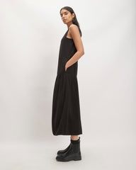 womens-tencel-v-neck-dress-black