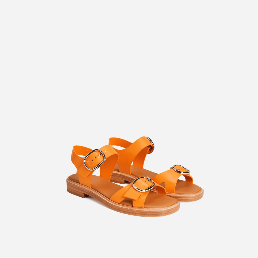 womens-italian-leather-buckle-sandal-turmeric | primary