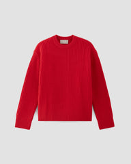 womens-felted-merino-oversized-crewneck-classic-red | alt