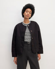 womens-denim-barrel-jacket-black | primary