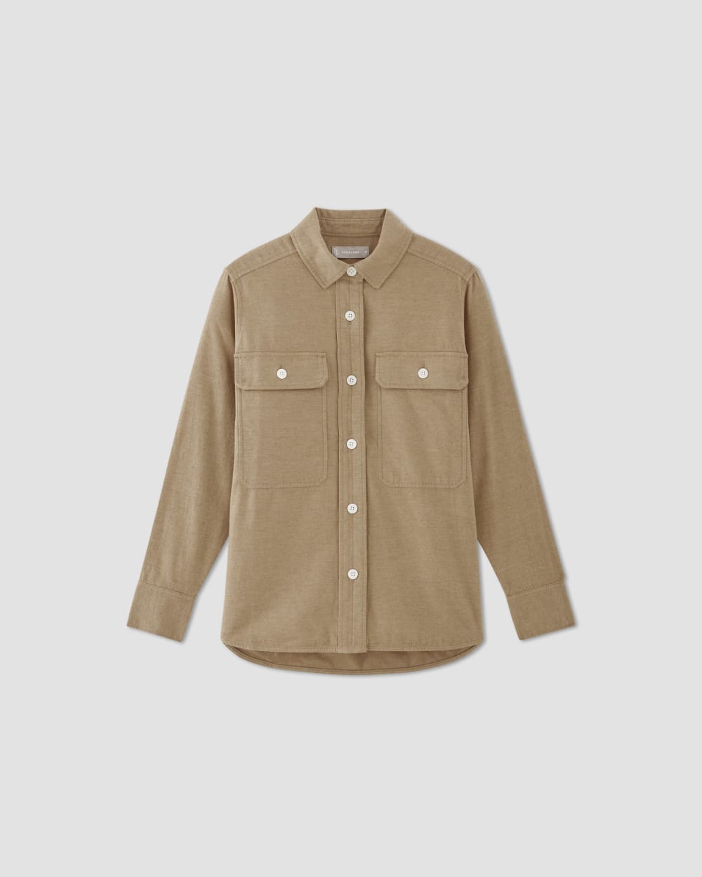 womens-cotton-flannel-shirt-heathered-dark-khaki | alt