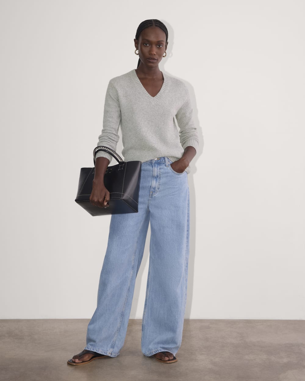 womens-v-neck-sweater-plush-cotton-heathered-grey