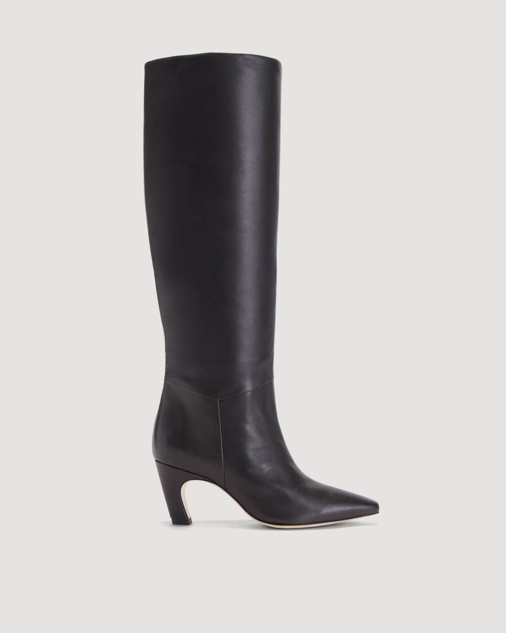 womens-knee-high-banana-heel-boot-black | primary