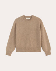 womens-luxe-cotton-cocoon-crew-sweater-heather-taupe | alt