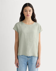 womens-linen-short-sleeve-crew-tee-seagrass | primary