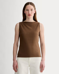 womens-supima-form-boatneck-tank-cocoa | primary