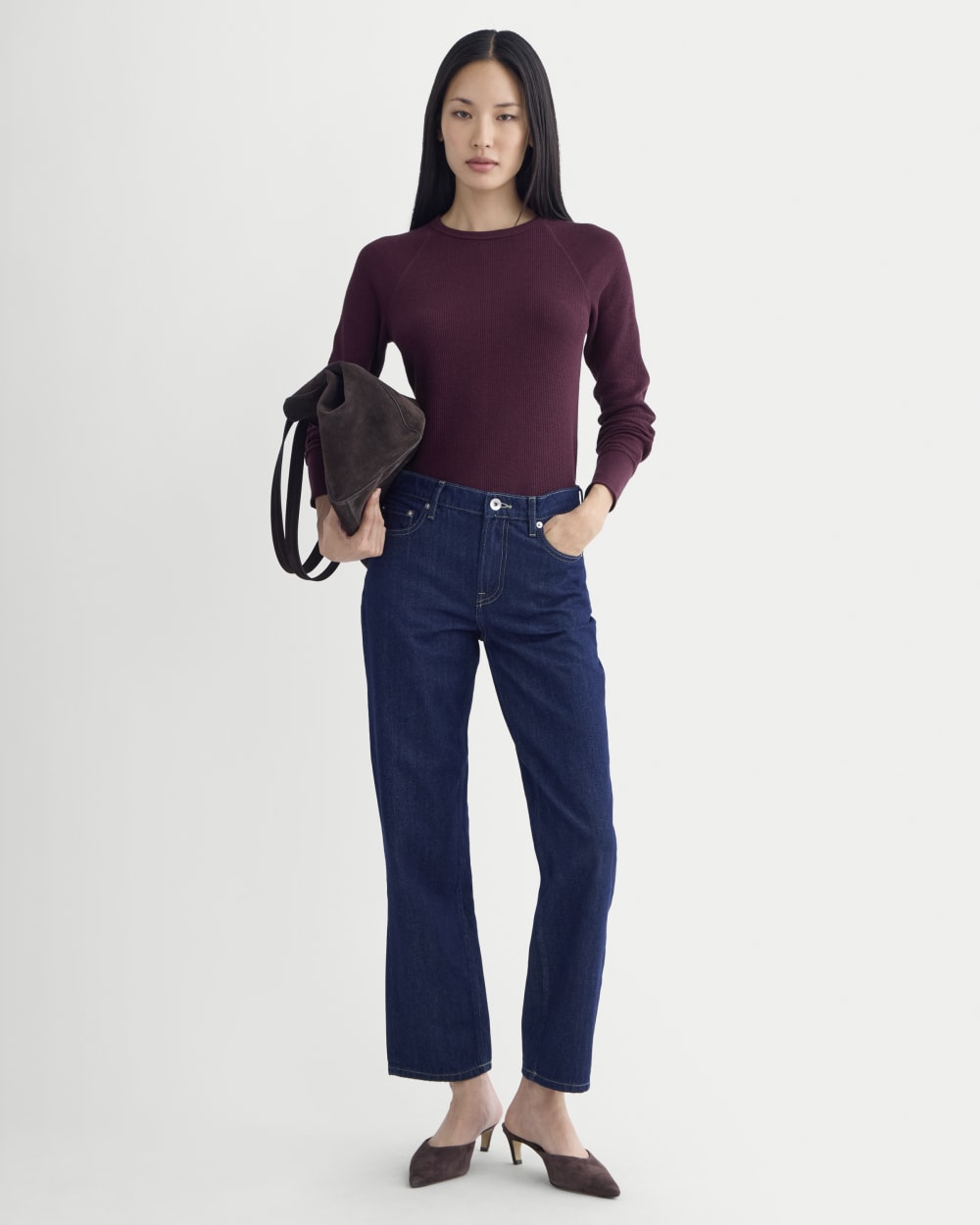 womens-slim-fit-crew-in-cozy-waffle-heathered-port-royale