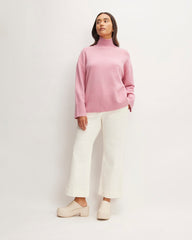 womens-recashmere-oversized-turtleneck-bubblegum
