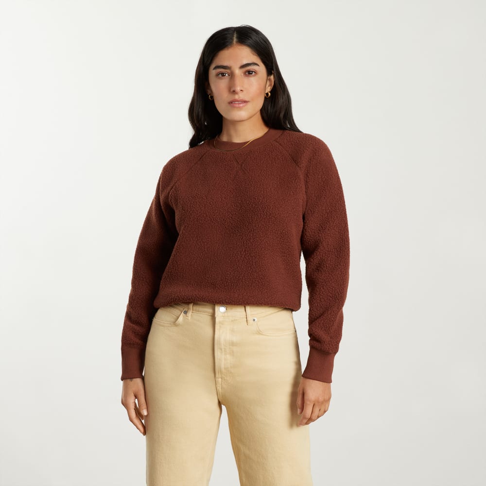 womens-renew-fleece-raglan-sweatshirt-rosewood | primary