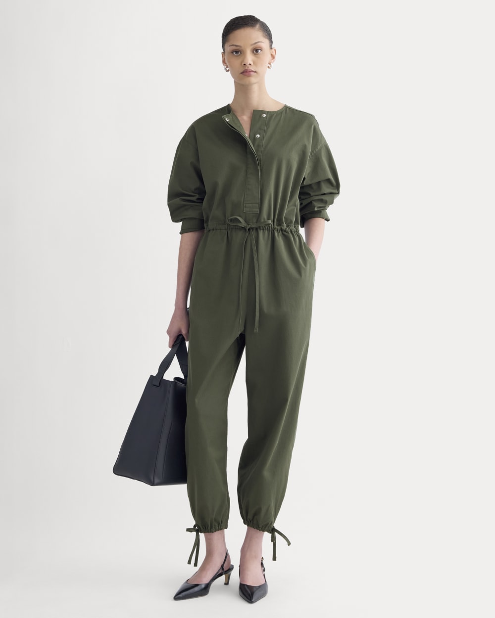 womens-utility-drawstring-jumpsuit-dark-forest | primary