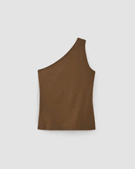 womens-supima-form-one-shoulder-tank-cocoa | alt