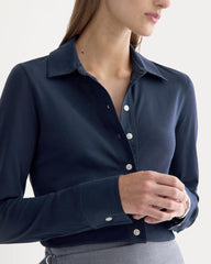 womens-button-up-shirt-essential-cotton-navy
