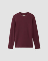 mens-waffle-ls-crew-burgundy | alt