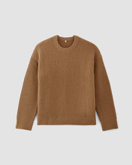 womens-felted-merino-oversized-crewneck-deep-camel | alt