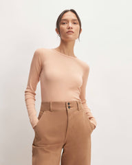 womens-supima-rib-long-sleeve-crew-blush-pink | primary