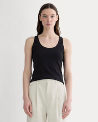 womens-shimmy-scoop-neck-tank-black | primary