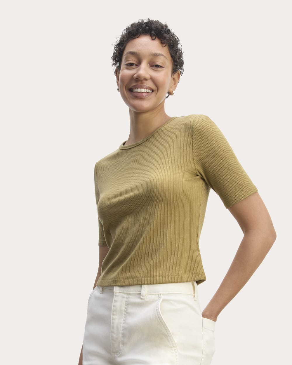 womens-tencel-rib-cropped-shimmy-tee-fennel-seed | primary