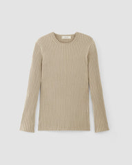 womens-cotton-rib-crew-trench-coat-khaki | alt