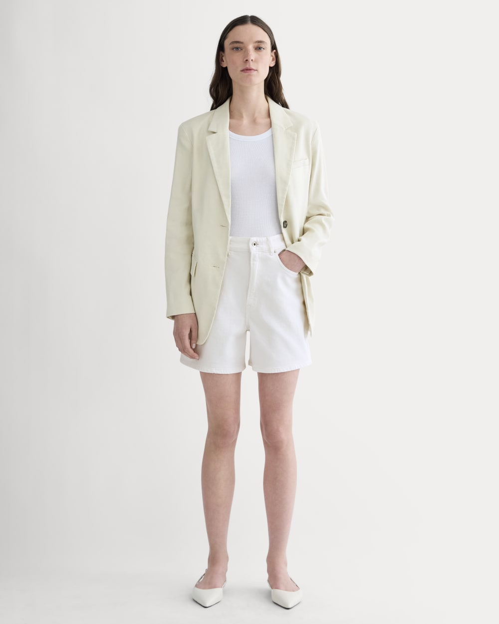 womens-a-line-denim-short-white | primary