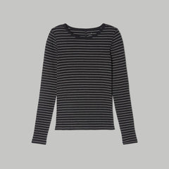 womens-supima-rib-long-sleeve-crew-black-canvas-tan | alt