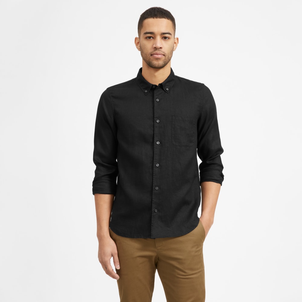 mens-linen-stndrd-fit-shirt-black | primary