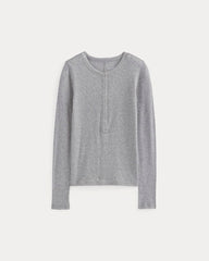 womens-pima-rib-long-sleeve-henley-heathered-grey | alt