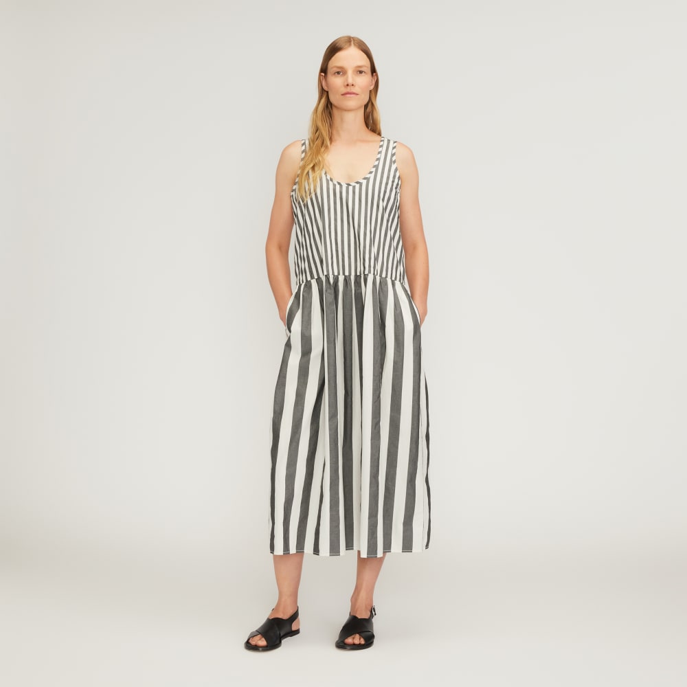 womens-poplin-summer-dress-bone-black | primary