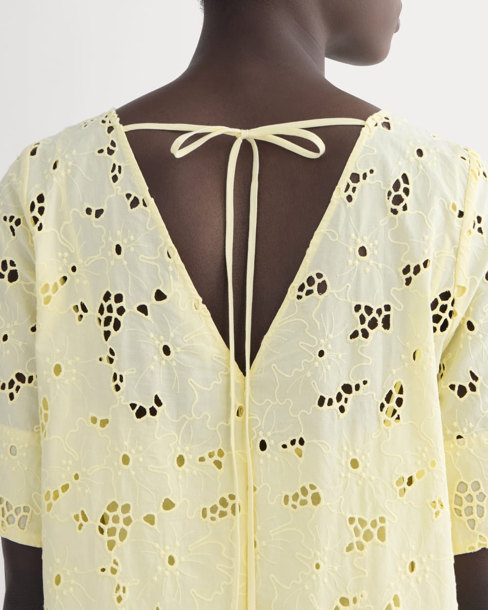 womens-eyelet-mini-shift-dress-light-yellow