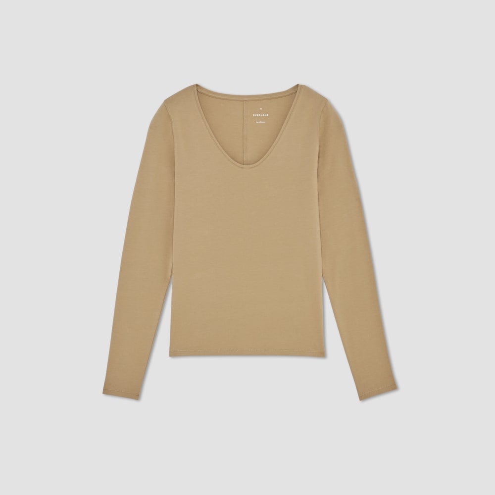 womens-supima-stretch-ballet-neck-tee-tigers-eye | alt