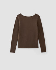 womens-supima-form-scoop-back-tee-cocoa | alt