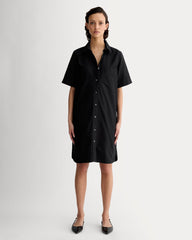 womens-oxford-short-sleeve-shirt-dress-black | primary